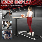 Yagud Under Desk Treadmill, Walking Pad for Home and Office, 2.5 HP Portable Walking Jogging Running Machine with Remote Control and LED Display, Silver