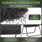 PatioZen Dual Chamber Tumbling Composter 45 Gallon Large Outdoor Tumbling Composter Efficient Batch Composting Easy Turn Design (Black,45 Gal)
