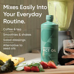 Sports Research® Organic MCT Oil 16oz - Full Spectrum (C8, C10, C12) Sourced from Coconut Oil - Keto Brain & Body Fuel* - Vegan Certified · Non-GMO · Informed Choice Certified - Unflavored