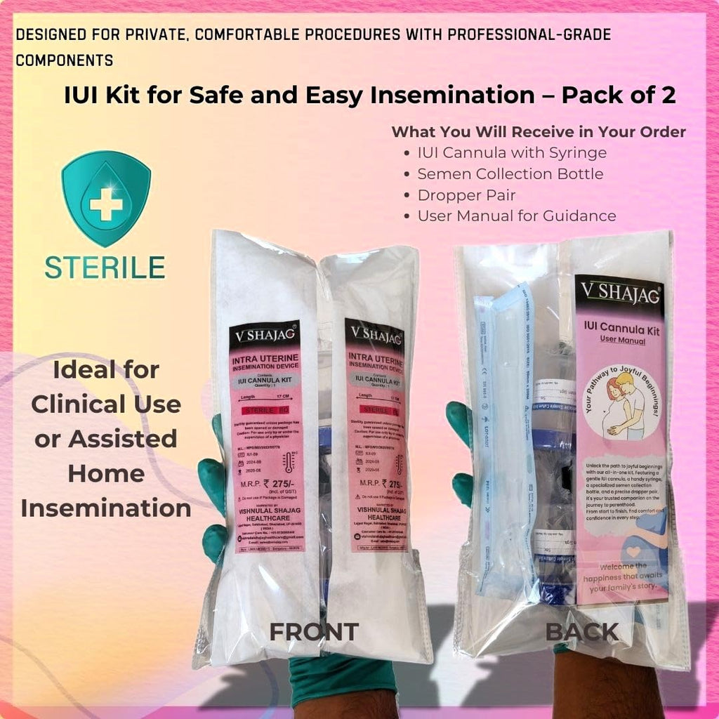 V SHAJAG Complete IUI Cannula Kit (17cm)(IUI Cannula Kit, Collection Container, and 2 Bonus Droppers)-Fertility with Precision (Pack of 2)