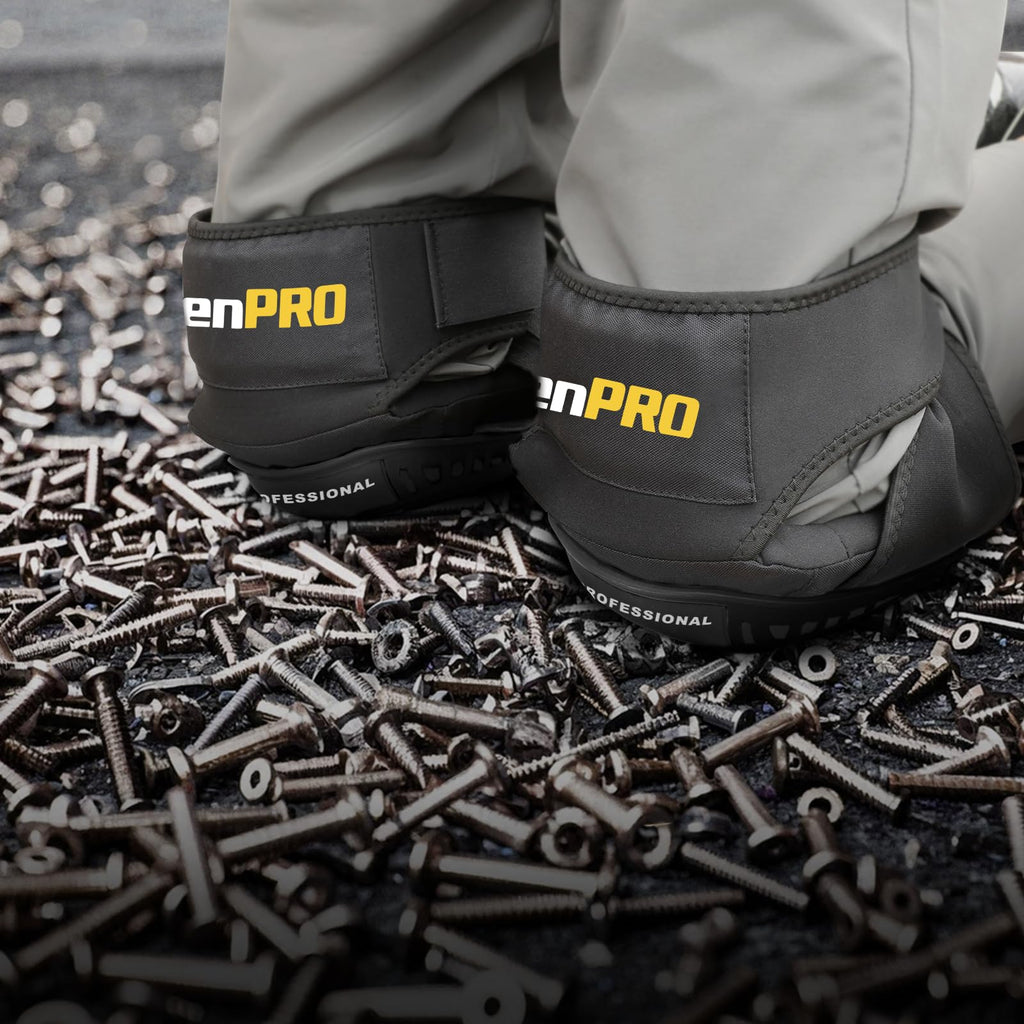 GRENPRO Professional Knee Pads for Work,Heavy Duty Thick Foam Knee Pads Tools, Knee Pad with Soft Gel Cushion for Construction, Work, Flooring, Gardening, Cleaning, Tiling,Black