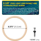 AR-PRO 8 3/8" Pool Light Lens Gasket - Exact Replacements for Pentair Part Numbers 79101600Z and 79104800 - Works with Pentair IntelliBrite, AmerLite, and SAM Amerlite Lights，Set of 3