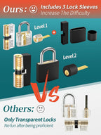 Pick 1-9/16" Wide Long Shackle Keyed Alike Padlocks Set, Heavy Duty Waterproof Laminated Steel Anti-Rust Locks, Multi-Purpose Picking Outdoor Security Lock Kit for Gate, Toolbox & Storage Unit