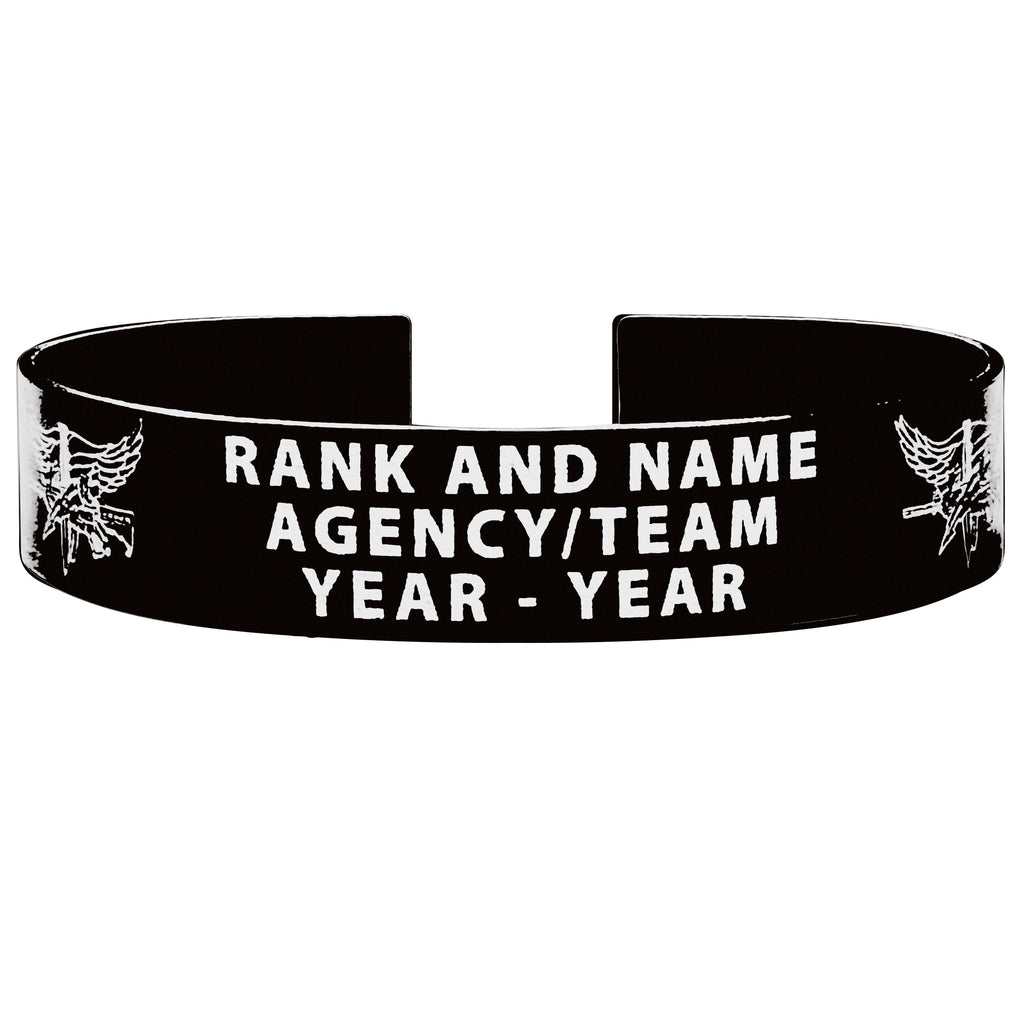 Center Mass, Inc. Legacy Band - Personalized ID & Memorial Bracelet - 2 Size Options - Black Metal