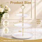 Goaste 3 Pack Tiered Cupcake Stand, Plastic Cupcake Stand Tower, 3 Tier Round Shape Dessert Serving Tray, White Cookie Candy Buffet Stand for Tea Party, Baby Shower, Wedding, Birthday, Christmas