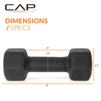CAP Barbell 6 LB Neoprene Dumbbell Hand Weights - Pair | Black
