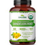 Zazzee USDA Organic Dandelion Root 10:1 Extract, 3000 mg Strength, 60 Capsules, 2 Month Supply, Standardized and Concentrated 10X Extract, 100% Vegetarian, All-Natural and Non-GMO