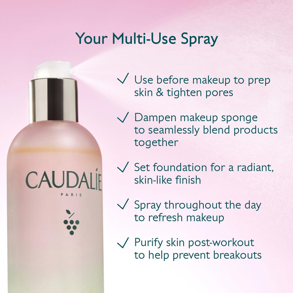Caudalie Beauty Elixir Face Mist: Toner That Tightens Pores + Reduces Dullness + Sets Makeup - 100 mL