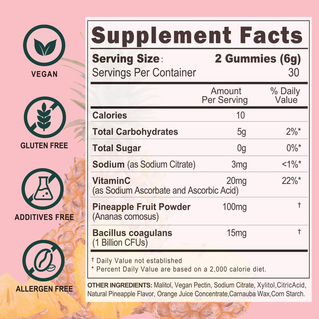 Nature Aurora Premium Feminine Balance Gummies - Women's pH Balance & Vaginal Probiotics Support with Immune Support - Vegan, Gluten-Free - Hawaiian Pineapple Flavor - 60 Count