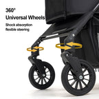 AAApex Atelier Medium Pet Stroller for Small & Medium Dogs, Double Dog Stroller for 2 Dogs, 80 Lbs Capacity Lightweight Integrated Design, Easy Setup Durable Pet Cart with Safe & Comfort Travel