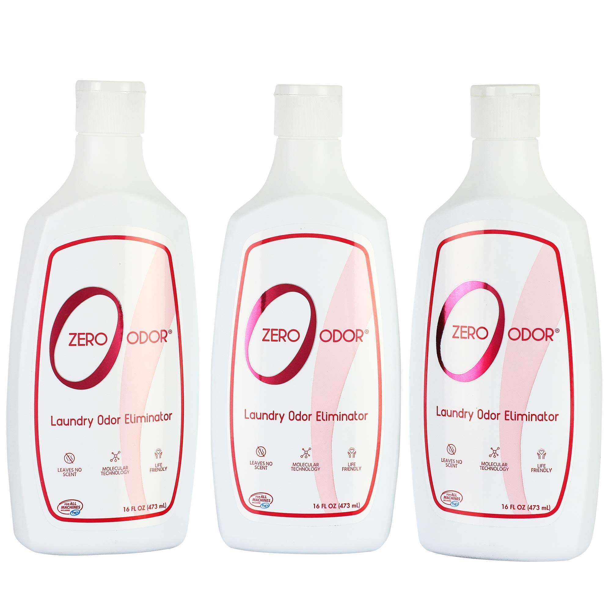 Zero Odor – Laundry Odor Eliminator - Permanently Eliminate laundry Odor – Patented Molecular Technology Best For Clothes, Towels & Linens, Shoes, Bags, Etc. - rinse and refresh Again, 16oz (3-Pack)