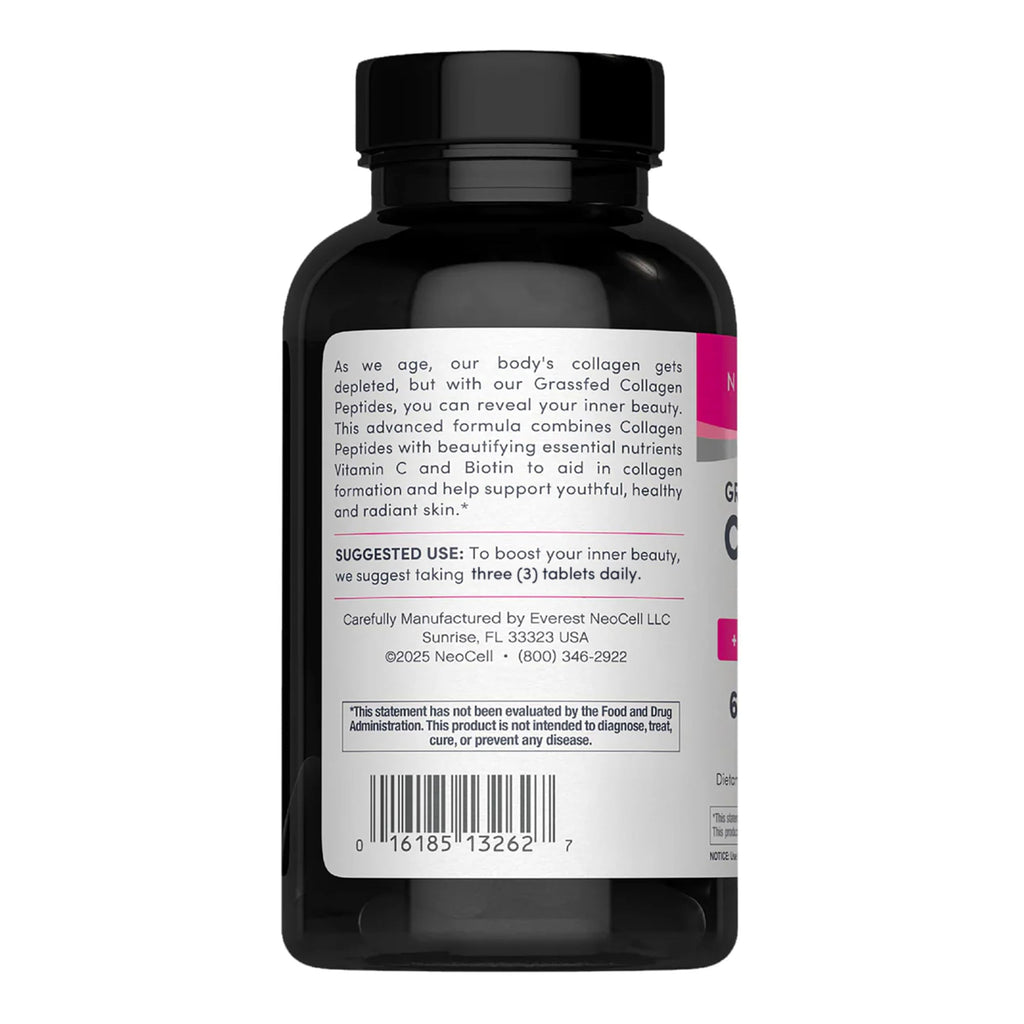 NeoCell Collagen Peptides Pills | 270 Caplets | with Vitamin C and Biotin | Grass Fed Bovine | Hair, Skin, & Nails | for Women and Men