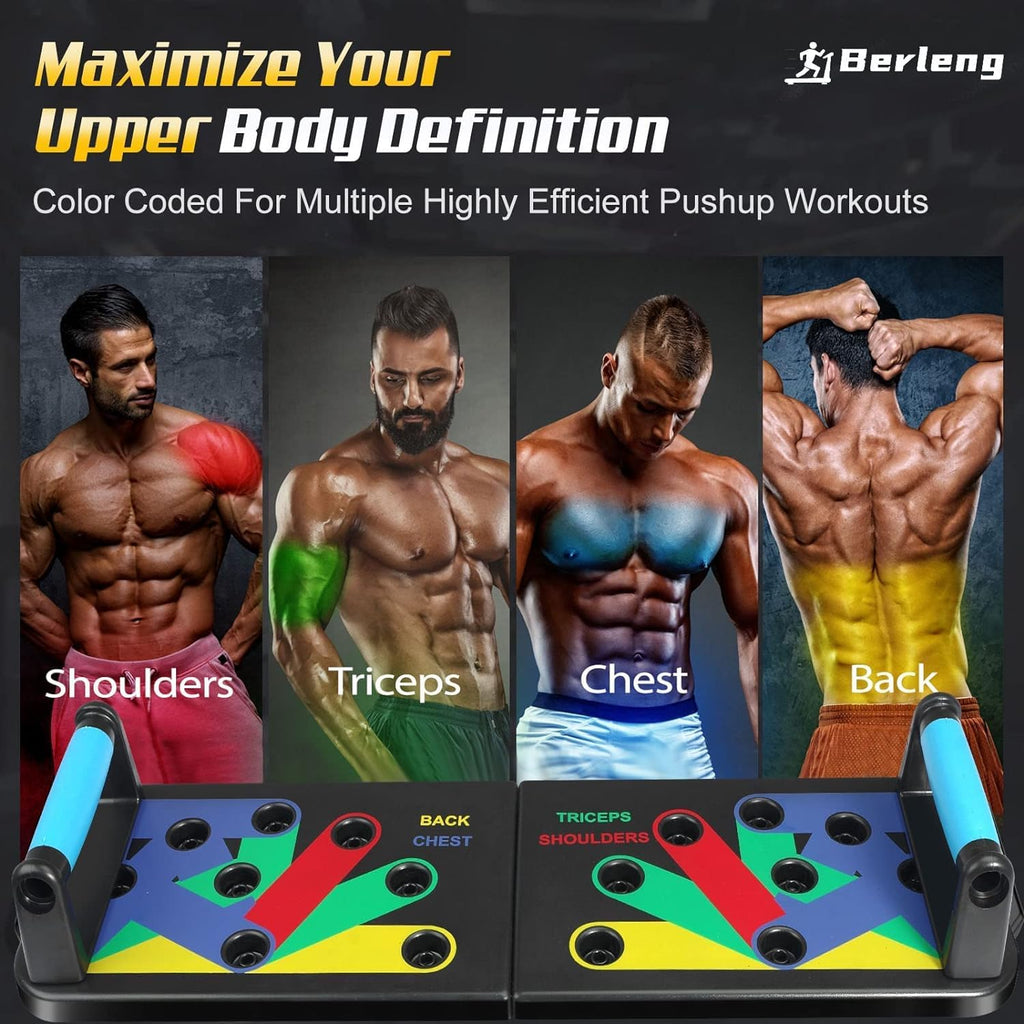 Berleng Push Up Board. 28 in 1 Pushups Fitness Stands Push Up Handles for Floor Portable Strength Training Home Gym at Home Workout Equipment for Man and Women