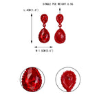 EVER FAITH Women's Austrian Crystal Wedding Party Prom Dangle Earrings Red