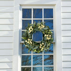 JINGHONG Eucalyptus Wreaths for Front Door 20 Inch Green Home Decor for Wall Porch Window Spring Summer Wreath with Big Berries for All Seasons Winter Christmas
