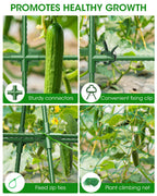 MYMULIKE 2 Pack Cucumber Trellis, Garden Trellis for Climbing Plants Outdoor, A-Frame Cucumber Trellis for Raised Bed, Plant Grow Support for Tomato, Squash, Vegetable, Flower(33"x47"x2Pcs)