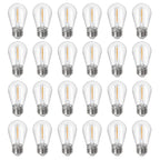 Sdduenled 24Pack S14 Shatterproof LED Bulbs, E26 Screw Base Replacement for Outdoor String Lights - 1W Dimmable (Equal to 11W) 2700K Warm White, Weatherproof Patio Decor 120V