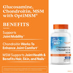Doctor's Best Glucosamine Chondroitin MSM - Joint Health Support Supplement for Women & Men, Nutritional Support for Joint Strength, Hair, Skin, & Nails, Gluten Free, Non GMO - 240 Capsules