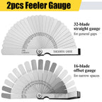 Hoiny 2pcs Feeler Gauges Set Stainless Steel, Spark Plug Gap Tool