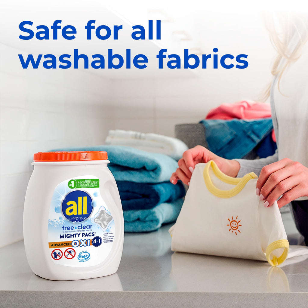 all Laundry Detergent Pacs Advanced OXI for Sensitive Skin, 56 Count