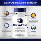 NervaEase Nerve Supplement Capsules, Nerva Ease Health Formula Supplement Pills - Maximum Strength, Advanced Brain & Memory Focus, All Natural Daily Vitamins Support, NervaEase Reviews (60 Capsules)
