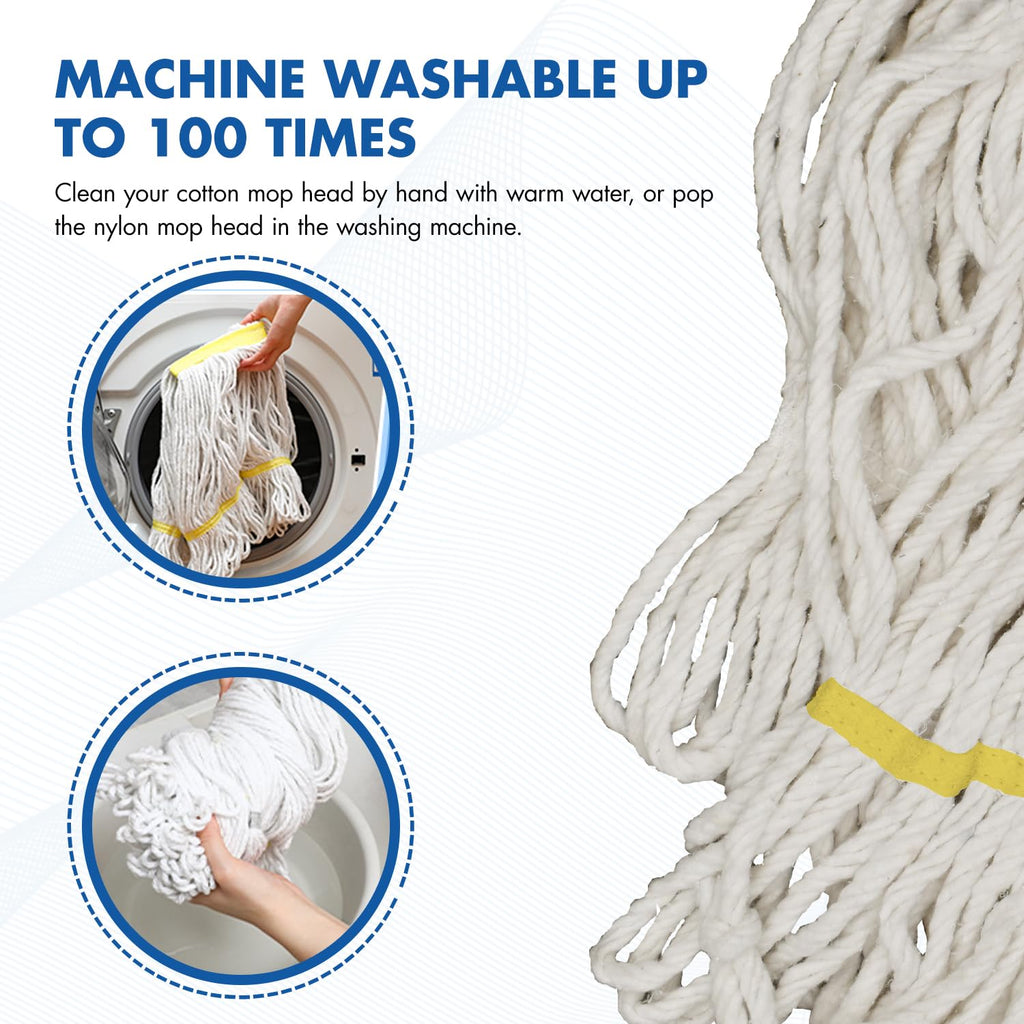 KULED Heavy Duty Industrial Mop with 2 Heads, 59" Handle for Floor Cleaning