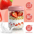 Overnight Oats Containers with Lids, 16 oz Mason Jars, Glass Jar with Lid