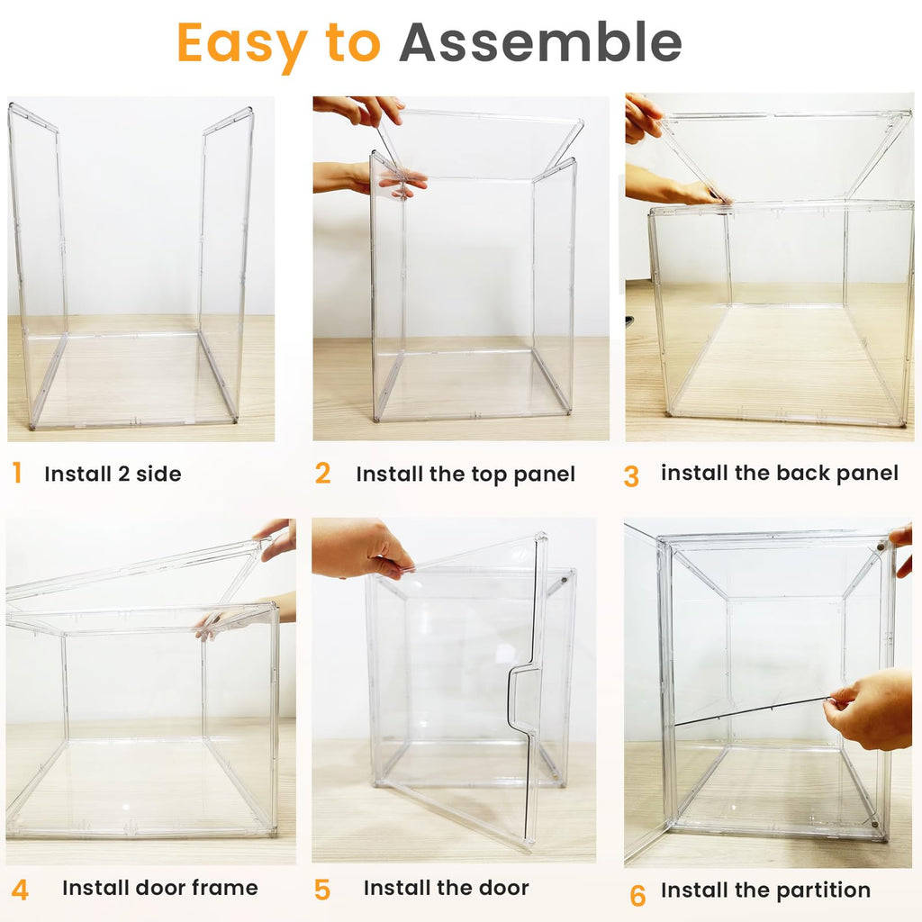 Bread Box,Large Bread Boxs for Kitchen Countertop - 4 Layers Adjustable Bread Storage Container,Clear Boxes for Kitchen Counter, Breads Box Airtight,Bread Holder,Perfect for Bagel Muffins（transparent）