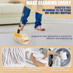 Commercial Mop Heavy Duty Industrial Mop with 2 Extra20oz Large Replacement Heads,60" Long Handle Heavy Duty Industrial Mops for Hardwood Wood Tile Vinyl - Reusable Cotton Head for Floor Cleaning