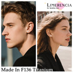 Limerencia Titanium Flat Back Screw Back Stud Earrings for Women Men