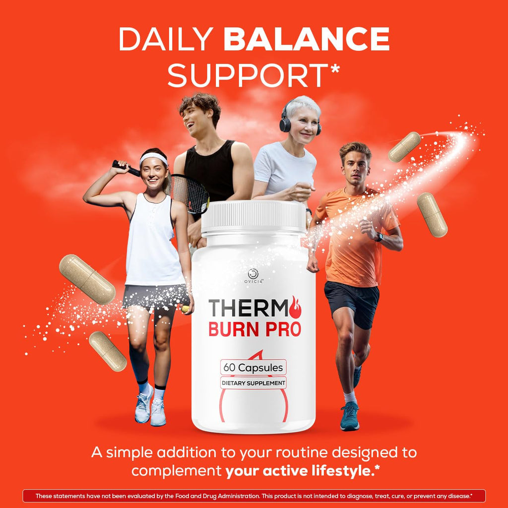 Thermo Burn Pro Capsules - Official Thermoburn Pro Pills Advanced Support for Maximum Strength with Natural Ingredients Vitamins ThermoburnPro for Health & Wellness, 60 Capsules for 1 Month