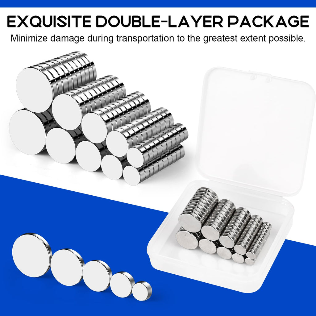 VSKIZ 50Pcs Small Magnets, 5 Different Size Rare Earth Magnet