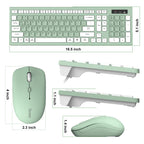 Wireless Keyboard and Mouse Combo Silent for Office and Home(Avocado Green)