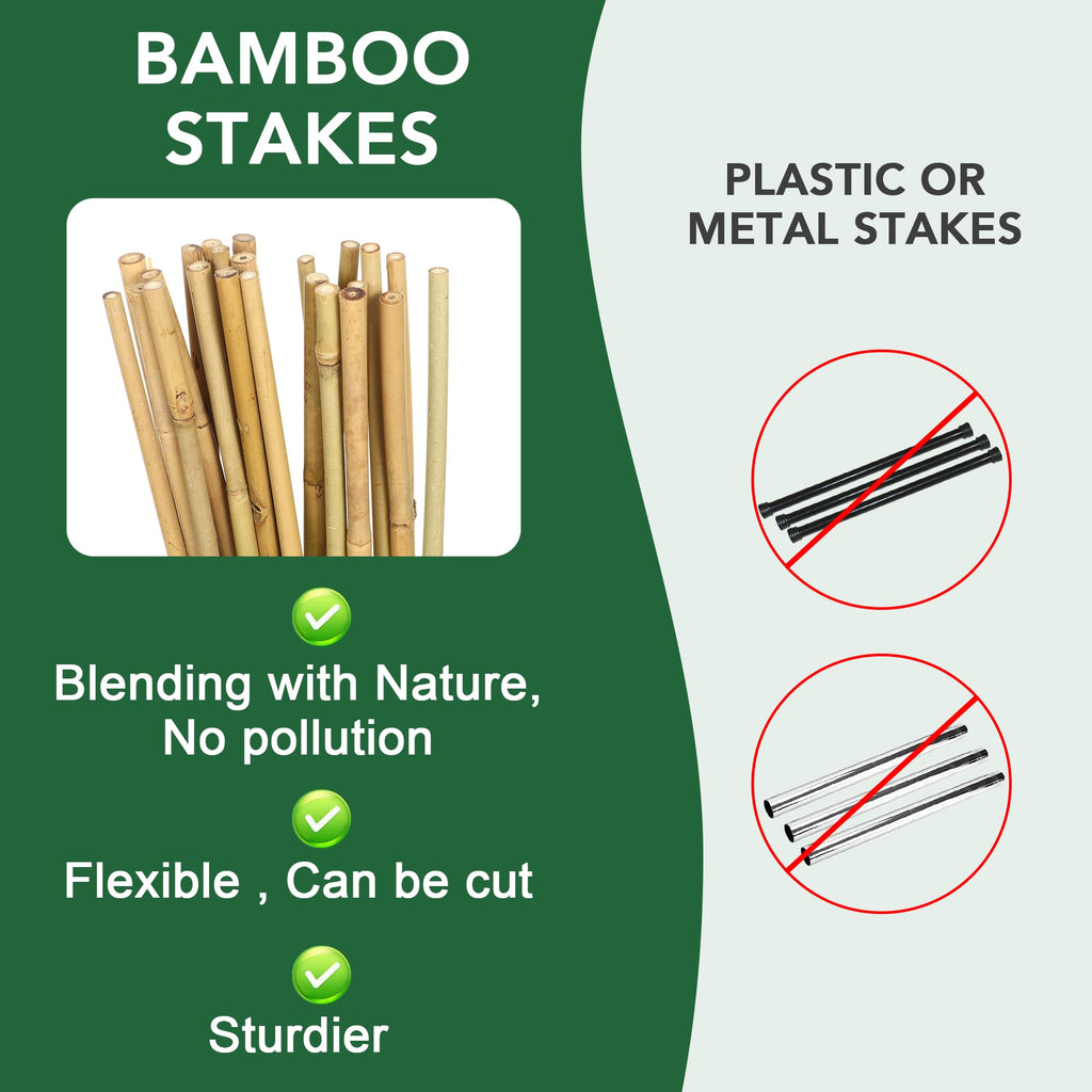 4 Feet Natural Bamboo Trellis 3 Pack, Oltara Fan-Shaped Plant Support Trellis for Outdoor and Indoor Climbing Plants, Potted Plants, Vegetables, Cucumbers, Tomatoes