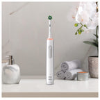 GROKIE Oral-B Pro 3-3000 - Cross Action White Electric Toothbrush, 1 Handle with Visible Pressure Sensor, 1 Toothbrush Head, Designed by Braun