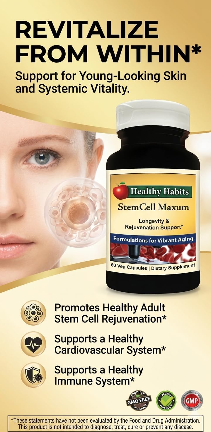 Healthy Habits StemCell Maxum - Plant-Based Support Supplement, 60 Veg Caps