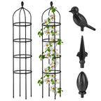 Garden Obelisk Trellis for Climbing Plants Outdoor 6 Ft Rose Bush Round Trellis for Pots Rustproof Metal Pipe with Plastic Coated Plant Flower Trellises for Clematis Vine Jasmine Support