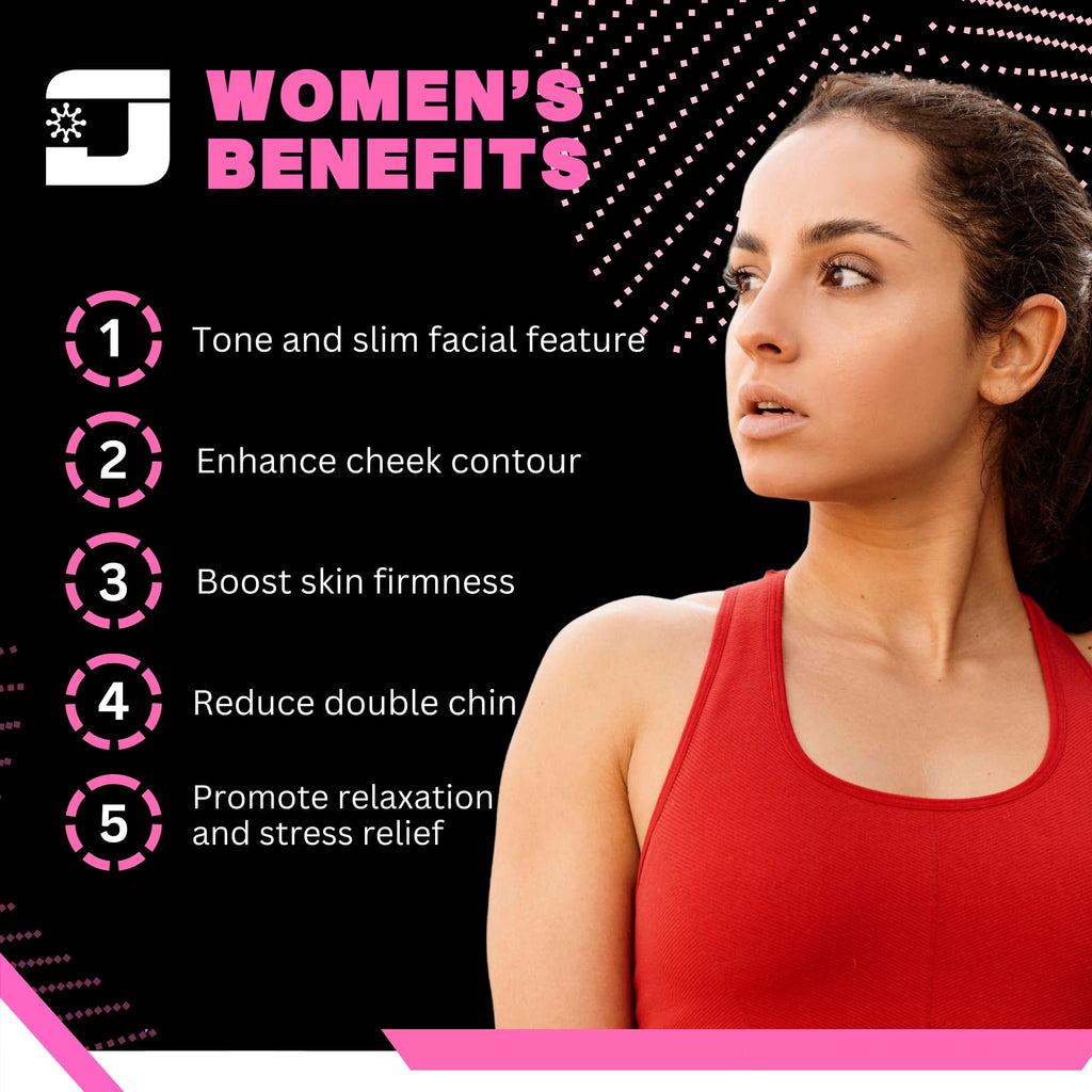 Jawzrsize Jaw Exerciser for Women - Double Chin Reducer, Facial Toner, Neck Exerciser for Younger and Healthier Look Helps Reduce Stress and Cravings Jawline Trainer (Ladies Kit)