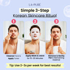 LA PURE Snail Mucin Mask – 10ct Korean Sheet Mask Pack for Signs of Aging, Aid Skin Repair & Hydration – Pure Snail Mask for Face with Collagen & Hyaluronic Acid – Cruelty-Free Hydrating Sheet Mask