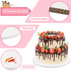 Cake Boards 14 Inch Round – 4 Pack 1/2 Inch Thick Cake Drums with Full Wrapped Edges, Corrugated Cake Base Board for Wedding, Party, Baking & Multi-Layer Cakes (White)