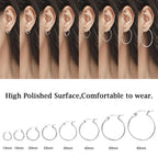 3 Pairs Sterling Silver Hoop Earrings Small Hoops for Women 15/20/25mm