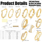 10 PCS 14K Gold Plated Rings Set for Women, Thumb Knuckle Stacking, Size 6