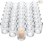 Letine 36-Pack Votive Candle Holders, Clear Glass Tea Light Holders