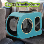 2025 Upgraded Dog Stroller for Large & Medium Dogs，Pet Stroller for 2 Small Dogs, Foldable Jogger Wagon with Detachable Carrier for Car Seat, Adjustable Handle, Up to 90 lbs, Blue