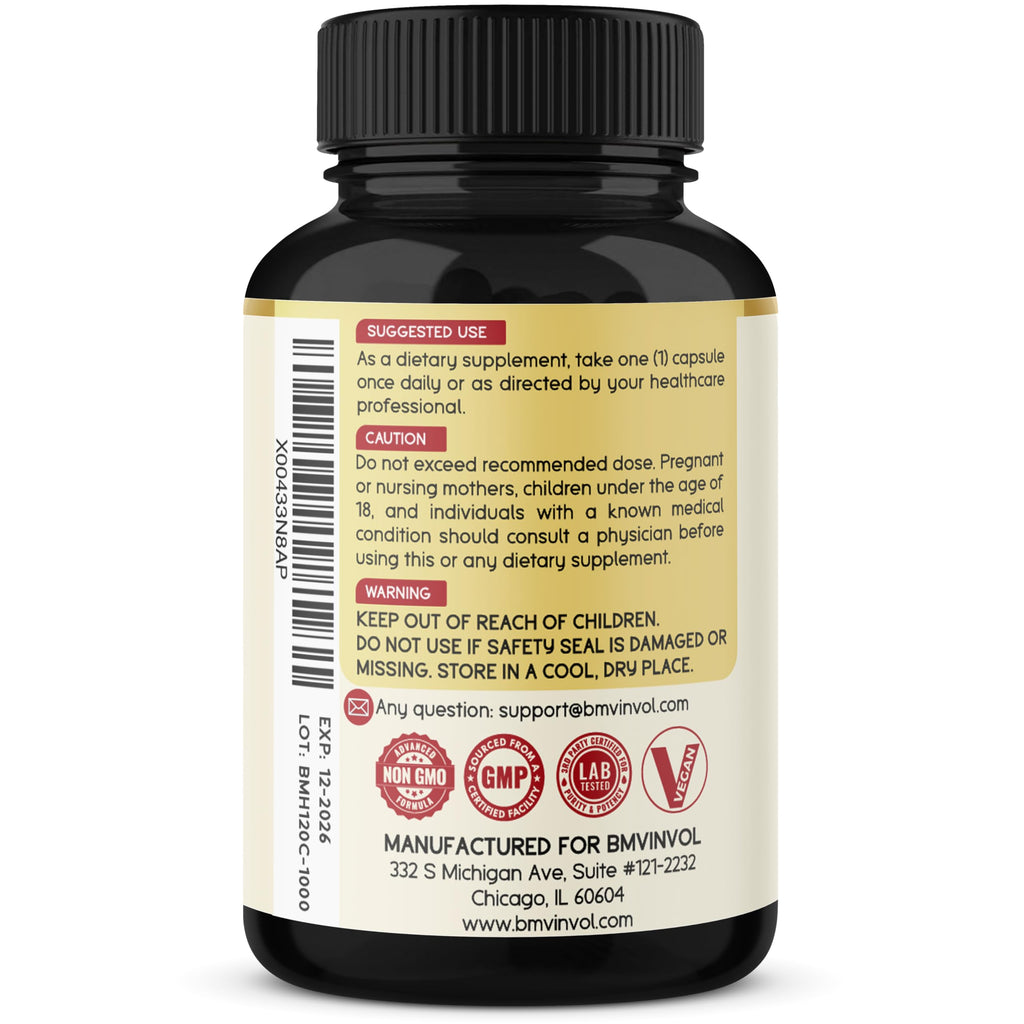 BMVINVOL Horny Goat Weed for Men and Women with Maca, Tribulus, Ginseng, Ashwagandha, Tongkat Ali - 120 Capsules for 4 Month Supply