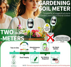 HSLGOVE Soil Test Kit, 2-in-1 Soil Moisture Meter/Soil PH Meter, Dual Screen Soil Tester, Soil Moisture Meter for Plants Watering/Gardening for Lawn,Farm Indoor&Outdoor Use-Apple Green