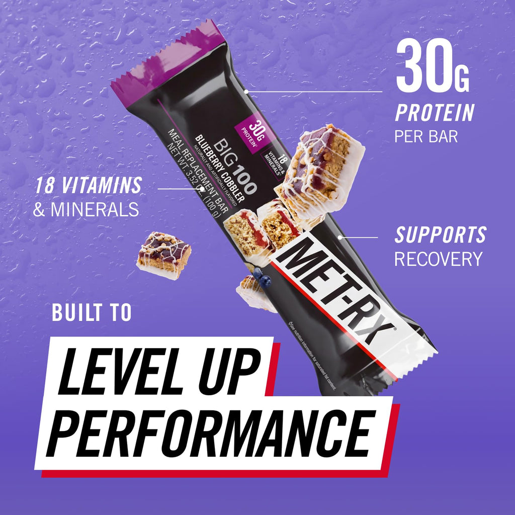 MET-Rx Big 100 Trial Pack, Meal Replacement Bars, 9 Count