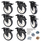 BOSGEOT Caster Wheels-5 Inch Swivel Casters Set of 4 Heavy Duty with Brake