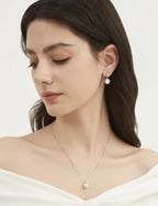 Mameloly Pearl Earrings for Women Trendy CZ 10MM Pearl Drop Earrings