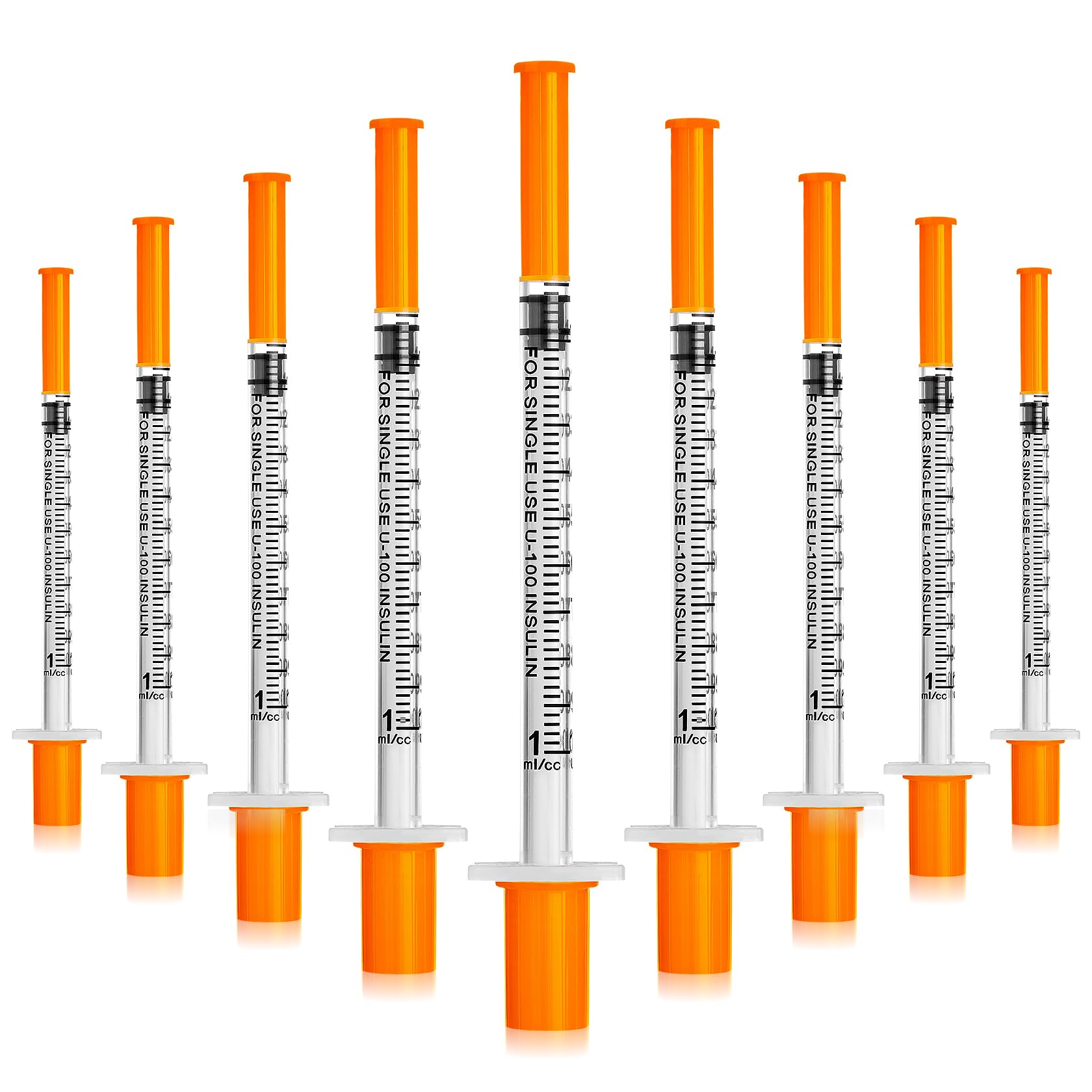Syringes 1ml 27 Gauge 1/2 inch U-100 27G 1cc 13mm Lab Syringe, Pack of 20